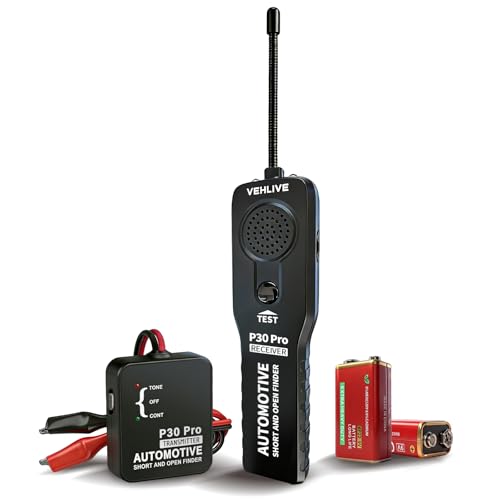 P30 Pro Circuit Tracer with Dual LED Lights, Automotive Electrical Open & Short Finder, Fault Probe Cable Tester, Diagnostic Tool for Vehicle Wiring Repair, Cable Toner, DC 6-42V(With Battery) - size: With Battery