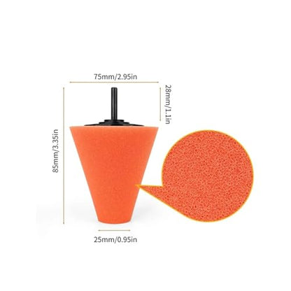 Car Polishing Pad Buffing Foam Sponge Pad Cone Polisher Buffer Pad Automotive Waxing Kit for Car Wheel Hub Headlight Polishing - color: Medium 1pc
