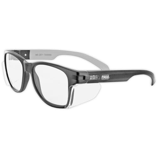 MAGID Y50 Safety Glasses for Construction | Black Frame — 2 Pairs, Clear Lens | Side Shields, ANSI Z87.1+, Anti-Fog, Scratch-Resistant, 99.9% UV Protection, Polycarbonate Lens - color: Clear Lens | Black Frame, size: 2 Pairs