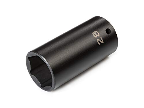 TEKTON 1/2 Inch Drive x 28 mm Deep 6-Point Impact Socket | SID23128 - size: 28 mm, style: Deep