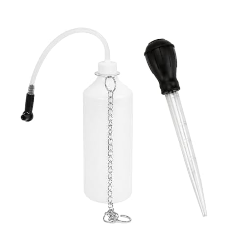 1L Car Brake Bleeder Vacuum Pump Kit, Vehicle Brake Bleeder Bottle with Hose and Connector, Automotive Stop System Bleeding Tools, Universal for SUV Automobile Truck