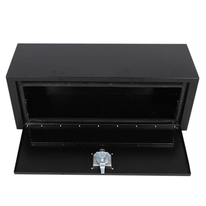 Heavy Duty Steel Plated Underbody Truck Tool Box with T-Handle Lock, Waterproof Tongue Box for Storage with Smooth Surface for Truck, Pickup, RV, Trailer - Black, 36" x 12" x 14" Inch - size: 36" x 12" x 14"