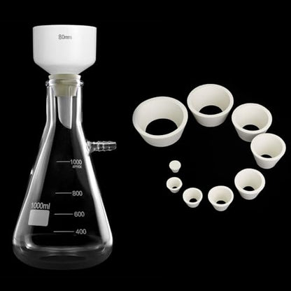 QWORK 1000ML Buchner Funnel Kit Filter Flask Set, 1L Vacuum Flask 80mm Funnel, Borosilicate Glass Heavy Wall Filtering Flask