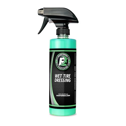 ExoForma Wet Tire Dressing Spray - Extremely High Shine Tire Dressing for That Wet Look - No Sling, Non-Greasy Silicone Formula with UV Protection - Easy to Apply, Minimal Cure Time - 16 fl oz - size: 16 Fl Oz (Pack of 1)