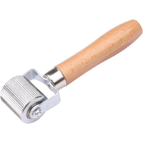 Tire Patch Roller Compaction Tool Automobile Tyre Repair Tube Stitch Puncture Rolling Wheel with Wooden Handle 7.28 Inch- 4cm - color: 4cm
