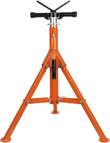 Heavy-Duty Pipe Jack Stand, 2500 lb Load Capacity, Adjustable Height 28"–52", Folding Steel Pipe Support Stand with Wide Stable Base for Welding, Automotive Repair, Construction & Fabrication Projects - size: 2500lbs(Orange)