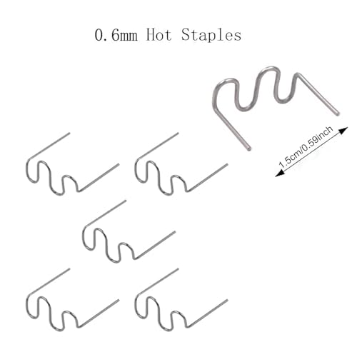 1000PCS Hot Plastic Welder Staples 0.6mm Automotive Plastic Repair Welding Staples for All Cars, 0.6mm Wave Bumper Repair Welding Rod - color: 1000PCS 0.6mm