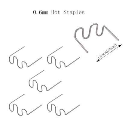 1000PCS Hot Plastic Welder Staples 0.6mm Automotive Plastic Repair Welding Staples for All Cars, 0.6mm Wave Bumper Repair Welding Rod - color: 1000PCS 0.6mm