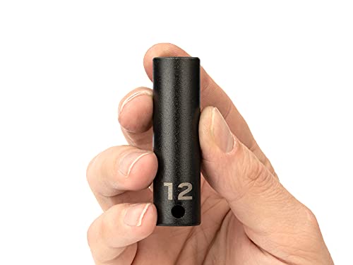 TEKTON 3/8 Inch Drive x 12 mm Deep 6-Point Impact Socket | SID13112 - size: 12 mm, style: Deep