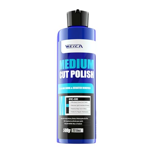Medium Cut Polish - 17.6 Bottle for Swirl Marks & Light Scratch Removal - Safe Car Paint Polishing Compound - Use by Dual Action Polisher or Hand - All Clear Coats