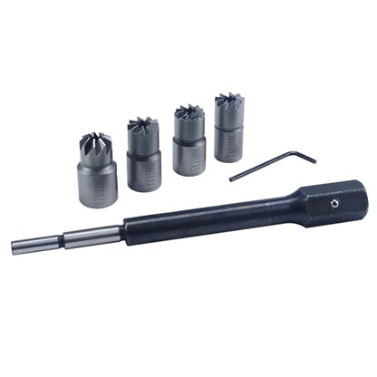 5Pcs Diesel Injector Seat & Cleaner Carbon Remover Seat Tools Cutter Milling Cutter Set Universal Car Tool Injector Remover - color: 5pc Diesel Injector Seat Cutter Cleaner