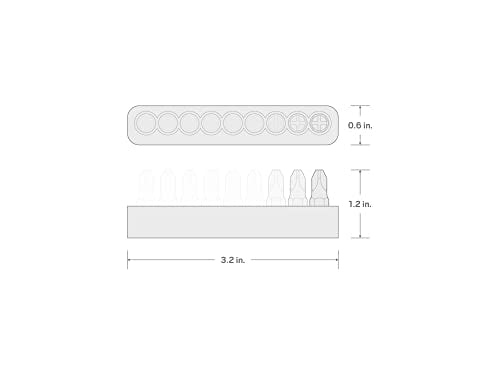 TEKTON 1/4 Inch Hex Bit Set with Rail, 9-Piece (5/64-1/4 in.) | DZX93001
