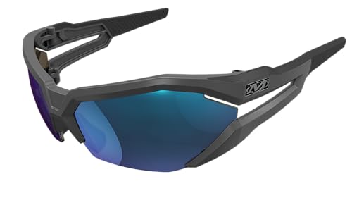 Mechanix Wear: Vision Type-V Safety Glasses with Advanced Anti Fog, Scratch Resistant, Half Framed Protective Eyewear, Lightweight Glasses with Adjustable Arms and Nose (Blue Mirror Lens) - color: Blue Mirror Lens