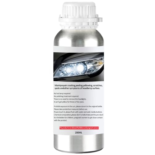 Pmbqifay 200ML Headlight Restoration Liquid, Car Headlight Repair Fluid, Headlight Repair Polish Kit Refill Bottle for Repair Headlight Yellowing, Haze, Oxidation, Scrashes - size: M