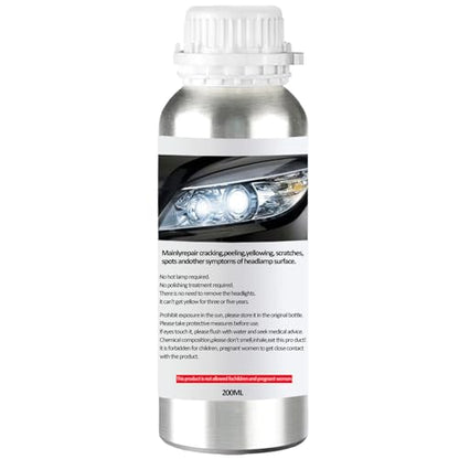 Pmbqifay 200ML Headlight Restoration Liquid, Car Headlight Repair Fluid, Headlight Repair Polish Kit Refill Bottle for Repair Headlight Yellowing, Haze, Oxidation, Scrashes - size: M