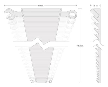 TEKTON Combination Wrench Set with Rack, 14-Piece (6-19 mm) | WCB91203 - size: 14-pc. (6-19 mm), style: Rack