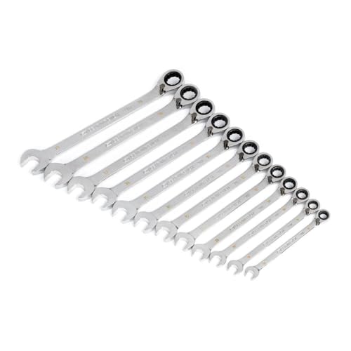 GEARWRENCH 12 Piece 90-Tooth 12 Point Metric Reversible Ratcheting Wrench Set | 86627 - style: 12 Pc Metric