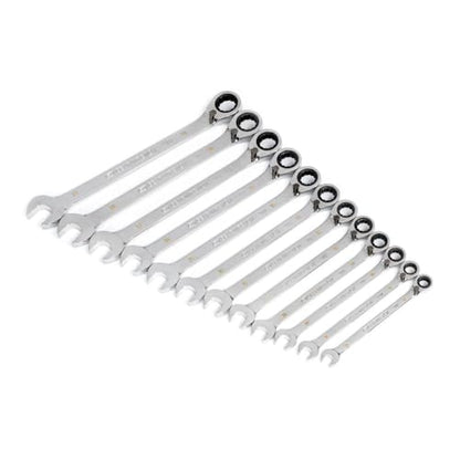 GEARWRENCH 12 Piece 90-Tooth 12 Point Metric Reversible Ratcheting Wrench Set | 86627 - style: 12 Pc Metric