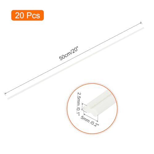 MECCANIXITY 20pcs 20 Inch Plastic Welding Rods PVC Welding Strips Welder Rods for Plastic Welder,Car Bumper, Kayak Repair, White - color: White, size: 20 Inch
