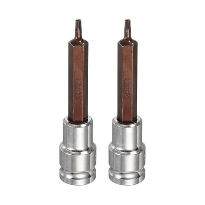 HARFINGTON 2Pcs Torx Bit Socket 1/2" Drive T20 S2 Steel 6 Point Head Long Screwdriver Drill Bits CR-V Steel Socket Adapter for Home Auto Axle Hex Nuts Bolts Repair - size: T20