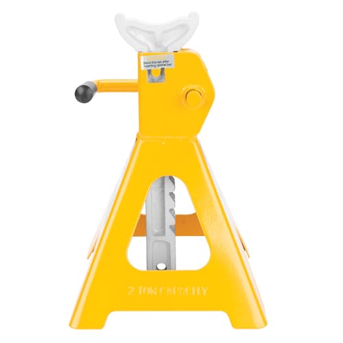 Performance Tool W41021 Ratchet Style Jack Stand Set for Lifting Vehicles During Maintenance, Yellow, 2-Ton - size: 2-Ton, style: 2 Ton (4,000 lbs.) Jack Stand