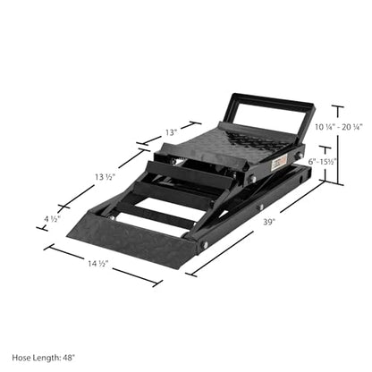 Black Widow Car Ramps for Oil Change, 3,000 lb GAWR, Hydraulic, Adjustable 6"–15.5", Underbody Access, Pair