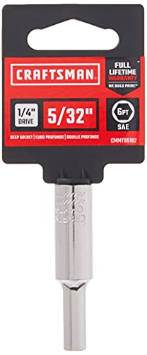 CRAFTSMAN Deep Socket, SAE, 1/4-Inch Drive, 5/32-Inch, 6-Point (CMMT99102) - size: 5/32"