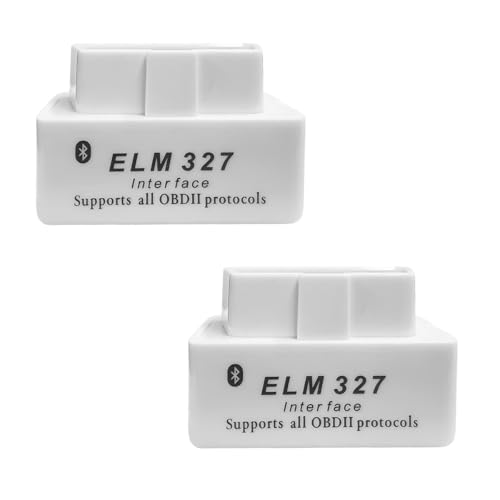 KVAEY 2 PCS OBDII Car Auto Diagnostic Scanner, ELM327 Automotive Bluetooth Scan Tool and Code Reader, Professional Car Bluetooth Engine Fault Code Reader, Universal Car Accessories (White) - color: White, size: 2 PCS