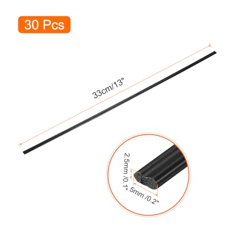 MECCANIXITY 30pcs 13 Inch Plastic Welding Rods ABS Welding Strips Welder Rods for Car Bumper, Kayak Repair, Plastic Welder, Black