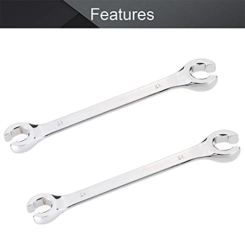 Utoolmart Flare Nut Wrench, 15mm x 17mm Metric Double Open End, 2Pcs - color: 2pcs, size: 15x17mm