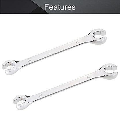 Utoolmart Flare Nut Wrench, 15mm x 17mm Metric Double Open End, 2Pcs - color: 2pcs, size: 15x17mm
