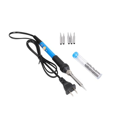 60W Adjustable Soldering Iron Kit with 5 Tips and Tin Wire