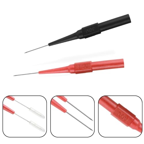 16 Pcs Back Probe Kit, 0.7mm Stainless Steel Non-Destructive Wire Piercing Test Probes, Multimeter Tester Needles for Banana Socket Plug, Automotive Electrical Diagnostics