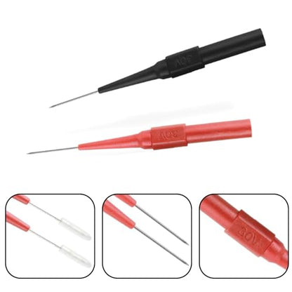 16 Pcs Back Probe Kit, 0.7mm Stainless Steel Non-Destructive Wire Piercing Test Probes, Multimeter Tester Needles for Banana Socket Plug, Automotive Electrical Diagnostics