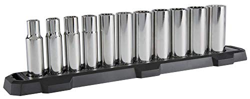 CRAFTSMAN Deep Socket Set, 1/2-Inch Drive, SAE, 12-Point, 11-Piece (CMMT12048) - style: SAE