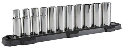 CRAFTSMAN Deep Socket Set, 1/2-Inch Drive, SAE, 12-Point, 11-Piece (CMMT12048) - style: SAE
