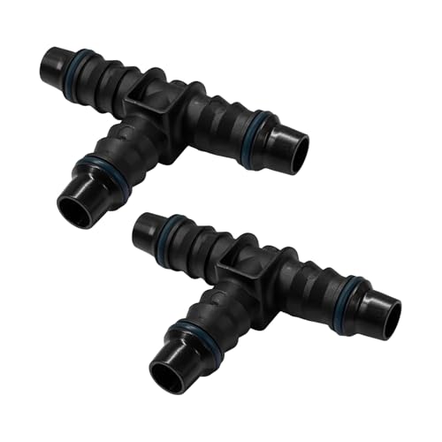 2 PCS Fuel Line Quick Connector, 5/16 ID 3 Way T Shape Splitter Nylon Tubing Fuel Line Connector, Bundy Female to Hose Barb Tee Fitting Quick Plugs for Most Vehicles - color: ID8, T Shape