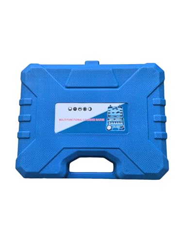 11PCS Engine Cylinder Compression Tester Kit, 0-300 PSI/0-20 Bar Gasoline Fuel Pressure Gauge Tool with M10 M12 M14 M16 M18 Adapters for Car Motorcycle ATV(11PCblue)