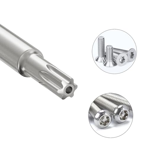 5PCS T25 Magnetic Tamper Proof Torx Screwdriver Bits, 1/4 Inch Hex Shank 3 Inch Length S2 Steel Security Drill Torx Head Drill Screw Driver Tools(75mm Long, Star 6 Point) - size: T25