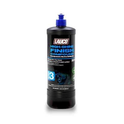 LAUCO Step 3 High Shine Finish Compound – 32oz, Professional Ultrafine Polish for Automotive Paint, Silicone-Free, Clear Coat Safe Finishing Compound for Deep Gloss and Swirl-Free Reflection - style: Step3–32oz