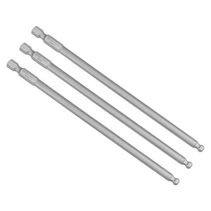 uxcell 3 Pcs H5 (5mm) Ball End Screwdriver Bits, S2 Steel Magnetic 5.1 Inch Long Drill Bit with 1/4 Inch Hex Shank - size: H5