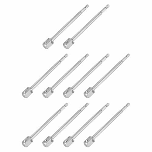 HARFINGTON 10pcs Impact Socket Adapter 1/2" Square Drive 1/4" Hex Shank 6" Long Extension Bit for Axle Nut Driver Drill Socket Sets - size: 1/2" x 6"