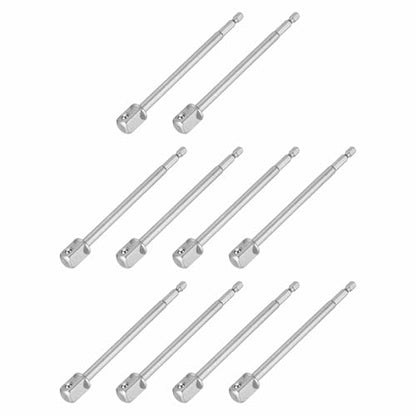 HARFINGTON 10pcs Impact Socket Adapter 1/2" Square Drive 1/4" Hex Shank 6" Long Extension Bit for Axle Nut Driver Drill Socket Sets - size: 1/2" x 6"