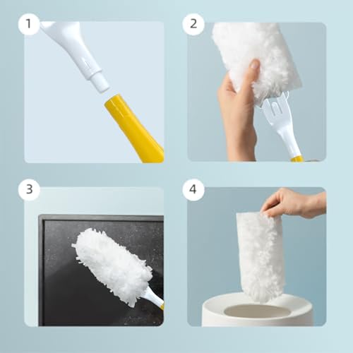 Car Interior Duster - Ultimate Cleaning Tool for Cars, House, and Office - Compact Mini Design for Effortless Dust Removal Double-Sided Design 2handle +10 Duster Refills. - style: Duster