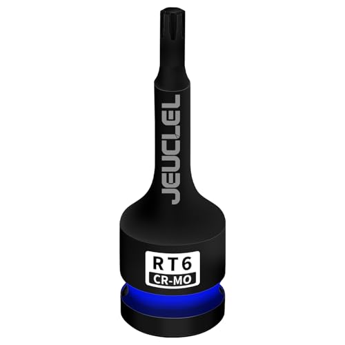 RT6 Spline Bit Socket, 1/2" Drive Spline Hex 6 Point Impact Socket | 3-Inch, Cr-Mo Steel, Lengthen Screwdriver Adapter for Electric Ratchet Wrenches, Fastening Screws, Socket Wrench, Head Drill - size: RT6