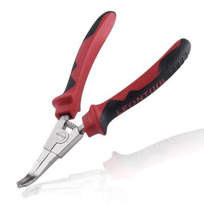 8 Inches Lock Ring Pliers Flat Snap Ring Pliers Special Circlip Pliers Reverse Pliers Angle Tip Retaining Ring Pliers Spreader Pliers for Transmission Transfer Cases, Bent Nose with Hole - size: 8" Bent Nose with Hole