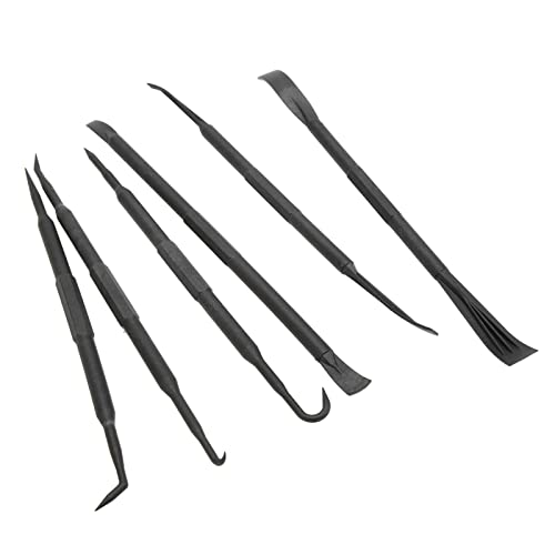 Pick And Hook Set,6PCS/Set Prying Hook Set Double Ended ABS Plastic Black for Removing O Ring Sealing Accessories Pry Kit Prying Hook Set Dual End Dis pry tool kit non marring pry