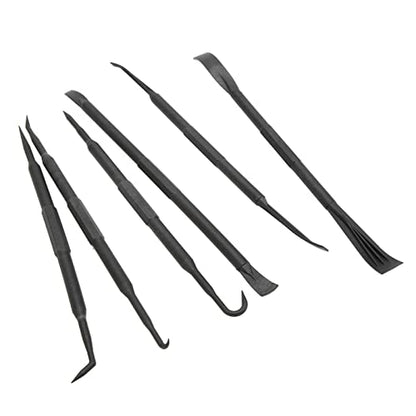 Pick And Hook Set,6PCS/Set Prying Hook Set Double Ended ABS Plastic Black for Removing O Ring Sealing Accessories Pry Kit Prying Hook Set Dual End Dis pry tool kit non marring pry
