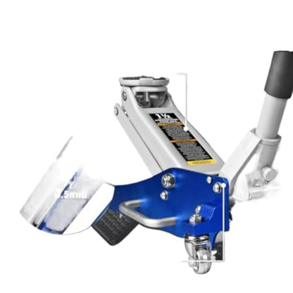Racing Floor Jack Compatible with Automotive Vehicles Blue Hydraulic Low Profile Aluminum and Steel Dual Piston Quick Lift Pump 1.5 Ton 3000 Lb Capacity