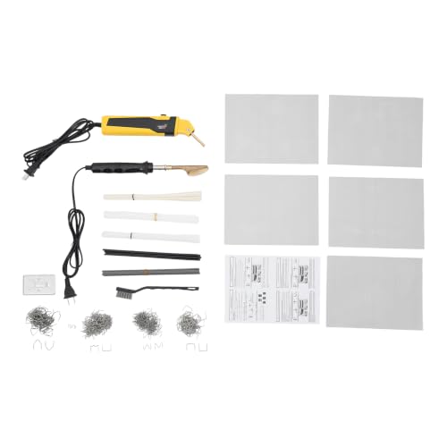 Plastic Welder Kit, 100W Welding Machine Kit, Max Temp 800°F (Yellow) | 110V 0.5A, Plastic Bumper Repair Set for DIY Car Bumper Toolbox Plastic Crack Fixing - color: Yellow